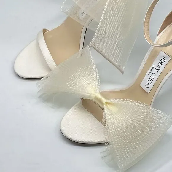 Jimmy Choo Aveline bow detail sandals size 37.5